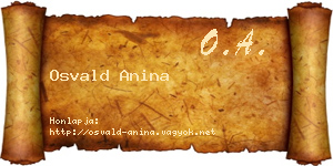 Osvald Anina névjegykártya
